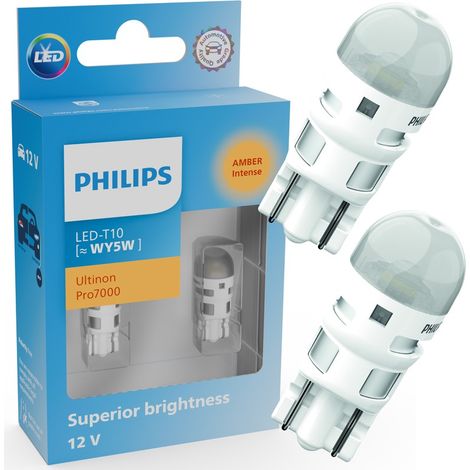 Ampoules WY5W LED Ultinon Pro7000 Clignotant orange 12V/24V - Philips 12202AU70X2 - Lot de 2 (1/5)