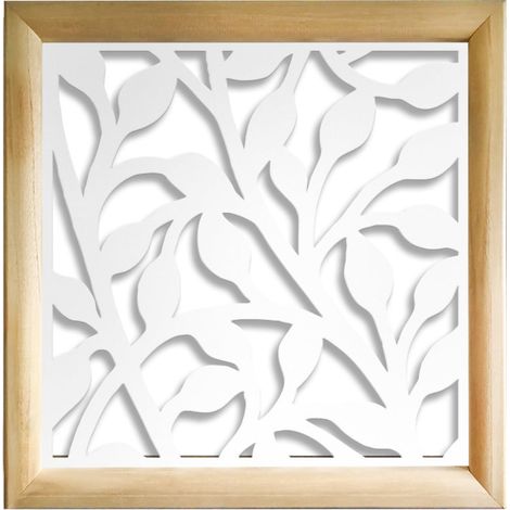 CESPUGLIO - Moduli Decorativi in Legno e PVC - Misura: 48x48 cm - Colore: bianco (1/4)