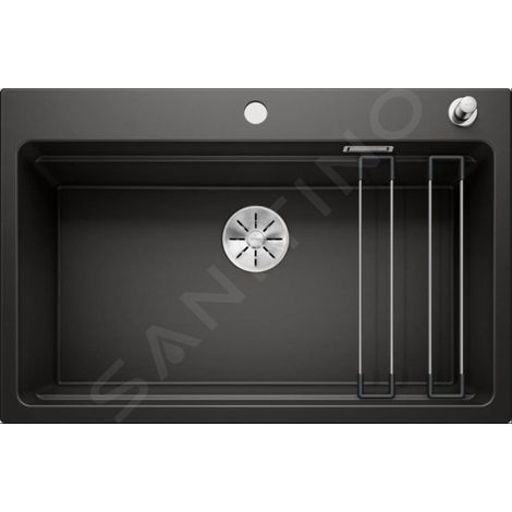 Blanco Etagon 8 - Évier en silgranit, 780x510 mm, avec commande de vidage et avec rails, noir 525892 (1/3)