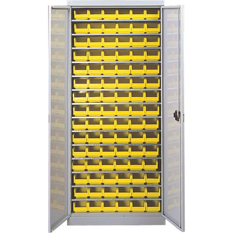 Armoire 14 tablettes avec portes équipée de bacs 1L - 5201275
