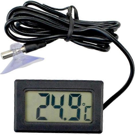 Réfrigérateur pour aquarium à poissons et reptiles avec affichage électronique numérique intégré, thermomètre étanche à sonde et ventouse ( ) (1/5)