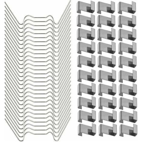 100 Pièces Clips de Vitrage de Serre Inoxydable Clip Z Type pour Serre Clip de Vitrage de Type W en Acier Inoxydable Résistant Aux Tempêtes pour Fixation de Serre Verre Accessoires Serre (1/5)