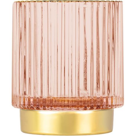 Boîte de rangement maquillage en cristal rose, pot vintage pour pinceaux et stylos, idéale coiffeuse, chambre, salle de bain. (1/5)