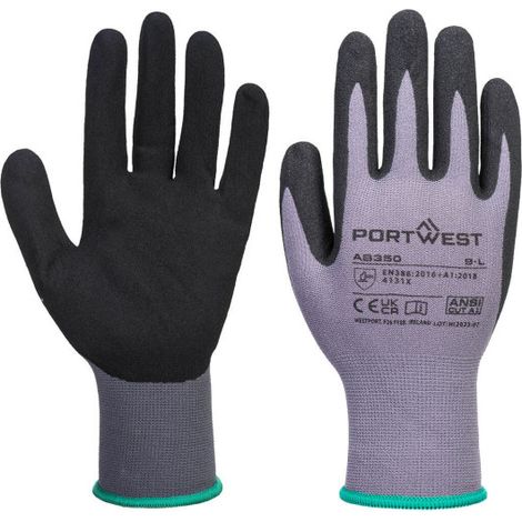 Guante DermiFlex Essential Multipack super ligero galga 15 (pack 12) Gris/Negro AB350 L