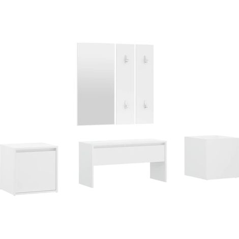 Juego de muebles de recibidor madera contrachapada blanco vidaXL (1/5)