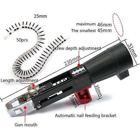 Adaptateur pour cloueuse à chaîne M89B, longueur et profondeur de vis réglables, facile à utiliser pour le travail du bois, cloueuse électrique automatique à chaîne (1/5)