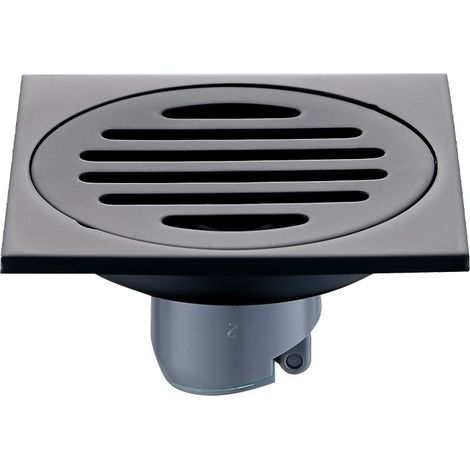 Siphon de sol en acier inoxydable pour salle de bain (type A 4 cm plaqué noir) (1/5)
