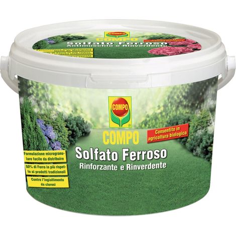 Solfato di ferro concime rinverdente per prato fertilizzante antimuschio 5 kg