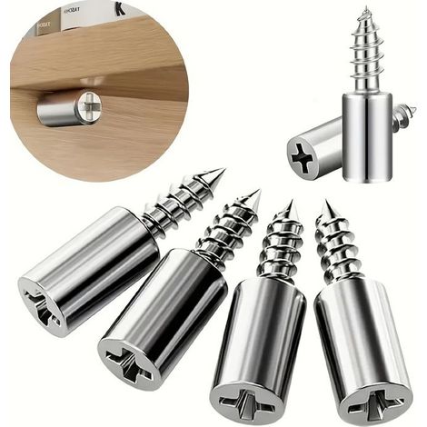 BelleRise - Lot de 100 chevilles de support pour étagères métalliques — Comprend des manchons antidérapants et des vis autotaraudeuses (1/5)