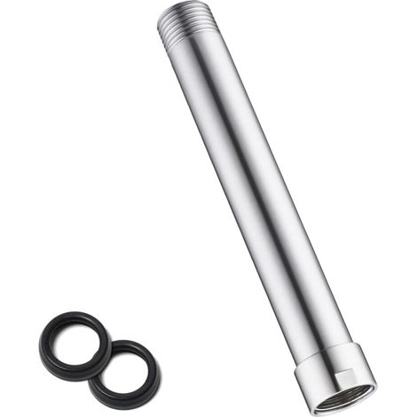 Tubo di prolunga per doccia in acciaio inox, tubo argentato