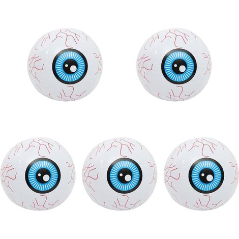 5 Pièces globe oculaire gonflable sonnette mascarade feston bol à thème décoration extérieure halloween décoration halloween globe oculaire de fête globe oculaire en pvc blanche