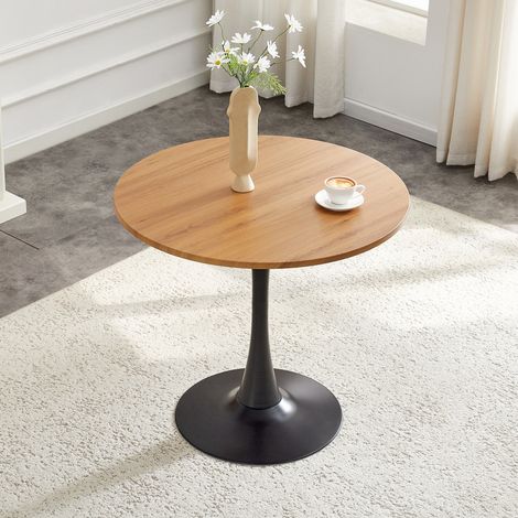 Tavolo rotondo Tulipano 80 cm in MDF e metallo, tavolo da pranzo moderno (1/5)