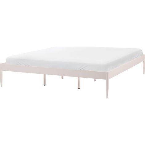 Cama con somier de metal 180 x 200 cm listones industrial beige claro Vaurs (1/5)