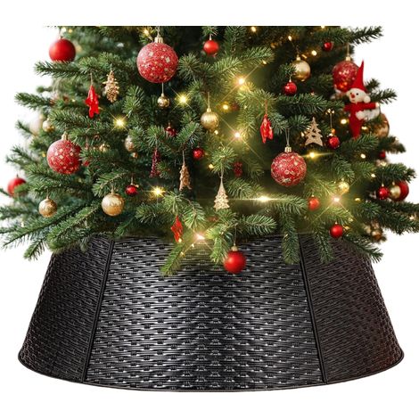 Copri Base Albero Natale Metallo Nero 90x30 cm Durevole (1/5)