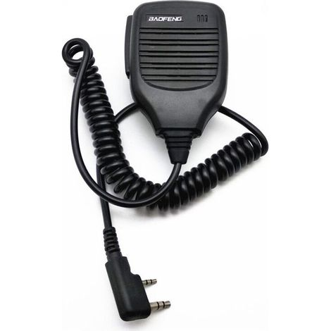 Micro High-Speaker 2 Pins Talkie Walkie Micro Portable Compatible with Talkie Walkie Baofeng UV-5R BF-888S BF-88E RT24 RT22 RT27 Kenwood WOUXUN TYT HYT (1 Pcs) (1/5)