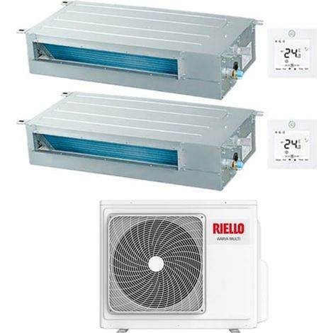 Climatizzatore Condizionatore Riello Canalizzato Dual Split Inverter R32 9000 + 18000 BTU con U.E AARIA MULTI 250 PI Classe A++/A+