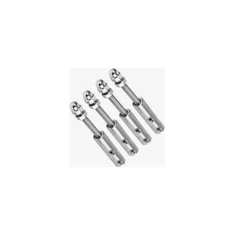 Lot de 4 tendeurs à vis en acier inoxydable pour câbles métalliques de 4 mm – Fixation sécurisée pour tension – Résistants aux intempéries
