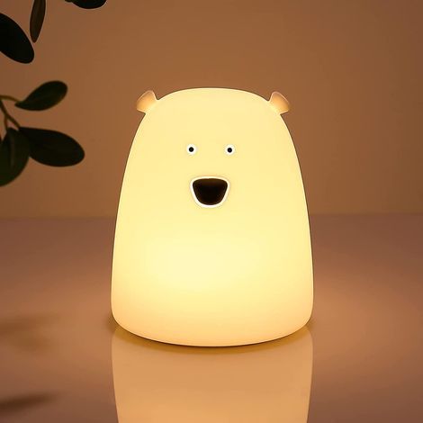 Nachtlicht für Kinder, Teddybär-Nachtlampe, batteriebetriebenes Nachtlicht fürs Kinderzimmer, tragbares Nachtlicht, Geburtstagsgeschenk (1/5)