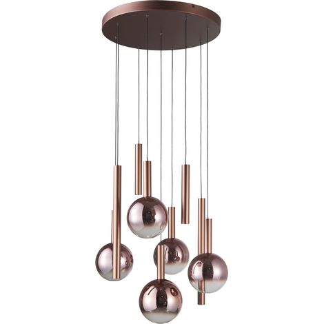 Lampadario Camino rame sfere stick LED 54W Italux (1/2)