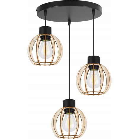 LÁMPARA DE TECHO COLGANTE LED MODERNA DE MADERA (1/5)