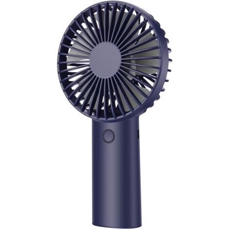 Pair - Ventilateur portable, mini ventilateur portatif silencieux rechargeable par USB, 3 vitesses de vent, pour bureau, voyage, placé verticalement (bleu foncé) (1/4)