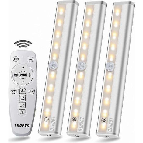 Lot de 3 lampes LED sans fil ZVD avec télécommande - Idéales pour les chambres, les armoires, les vitrines, sans câblage nécessaire (1/5)