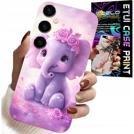 Coque pour Samsung Galaxy M15 5G - éléphant mignon sur fond rose + film protecteur (1/5)