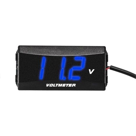 Mini voltímetro digital LED para motocicleta, monitor de panel, medidor de voltaje, probador de voltaje, protección contra conexión inversa, 12V-80V, azul (1/5)