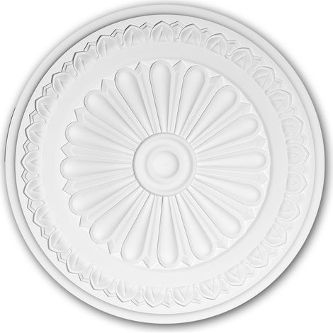 Ceiling Rose 156037 Profhome Ceiling Decoration Medallion Rosette Decorative Element Neo-Classicism style white Ø 33 cm