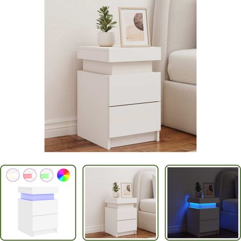 Lumière LED - Table de chevet avec lumières LED blanc 35x39x55 cm (1/5)