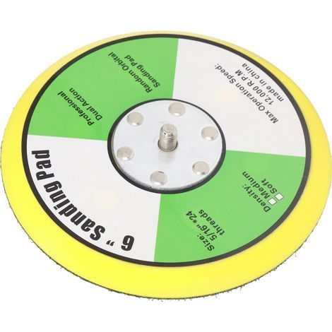 Klett-Stützteller, Druckluftschleifer, Poliermaschine, PU-Pad zum Schleifen, Polieren, Glätten, 6-Zoll-Gewinde (5/16 Zoll x 24), 12000 U/min (1/5)
