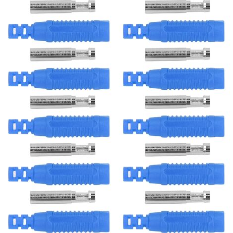 Lot de 10 connecteurs femelles en forme de banane, connecteurs de prise PA en laiton, tube isolé, adaptateur à sertir J.10031, bleu. (1/5)