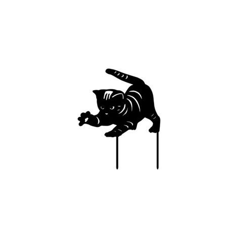 Chat du Jardin Décoration, Décor De Statue De chat pour La Cour Enjeux De Jardin De Silhouette Animale réaliste Art de Cour de Chat Décoration pour Plancher, Pelouse, Jardin, Chemin Trottoir, Noir (1/5)