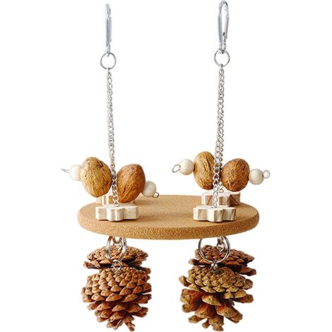 Jouets pour oiseaux naturels, interactifs et amusants, enrichissement de nourriture pour balançoire, accessoire de jeu à suspendre, jouet sain pour animal domestique, pour calopsitte, inséparable (1/5)