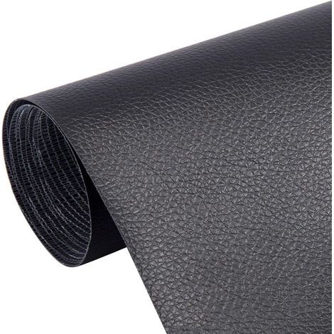 Pack of 5 self-adhesive leather patches 20 x 30 cm – Black for repairing car seats, sofas, jackets – Durable PU leather (1/5)