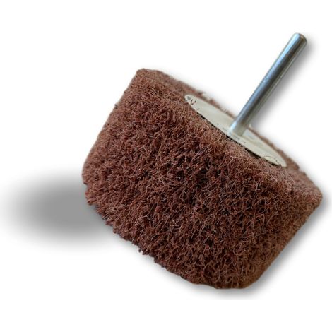 Roue abrasive de polissage satinage sur tige Mousse abrasive feutre non-tissé - A l'unité - Ø 80 - Gr. 60 (1/5)