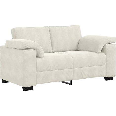 vidaXL Divano Divanetto Crema 120 cm in Velluto (1/5)