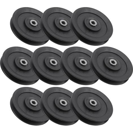Lot de 10 poulies de 115 mm en nylon pour musculation et entraînement à domicile. (1/5)