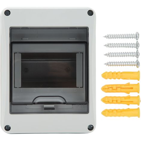 Boîtier de distribution 5 voies IP65 étanche, protection pour tableau électrique extérieur, montage ouvert. (1/5)