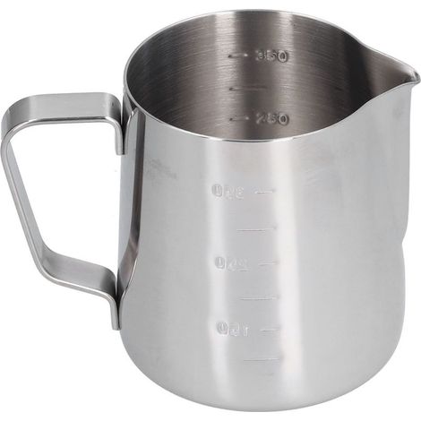 Pichet à lait mousseur en acier inoxydable 400 ml avec bec verseur pointu et balance intégrée. (1/5)