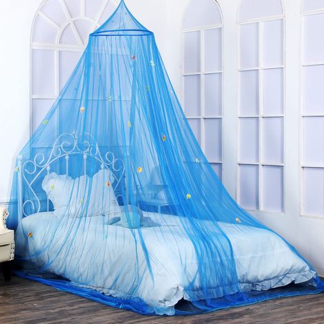 Ciel de lit pour Enfants avec Vie Marine Lumineuse Rideaux Lits Toutes Tailles moustiquaire Chambre à Coucher Bleu (1/3)