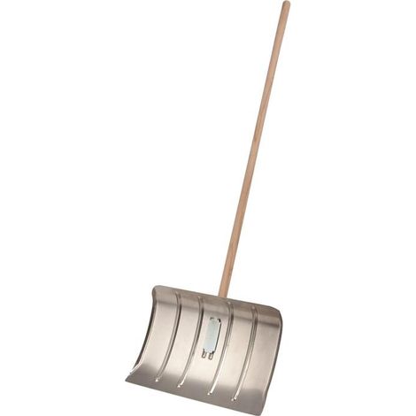 Aluminium-Schneeschieber 50 cm, ohne Kante, mit Stiel (1/4)