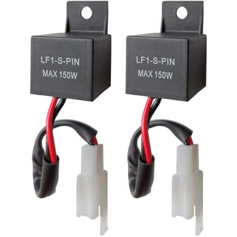 Relais Flash LED 2 pièces 12V 2 broches LF1-S-PIN pour voitures et motos, relais de clignotant 0.1W-150W, relais Flash (1/3)