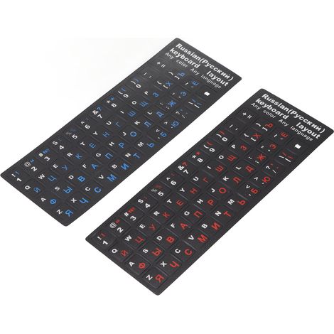 Étiquettes Adhésives Clavier Azerty Russe, Protection Anti-Poussière et Imperméable pour PC Portable, Bleu et Rouge (1/5)