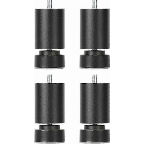 Pieds métalliques réglables à filetage M10, compatibles avec canapés, lits, tables et armoires pieds de meubles robustes (lot de 4) Noir 12 cm (1/5)