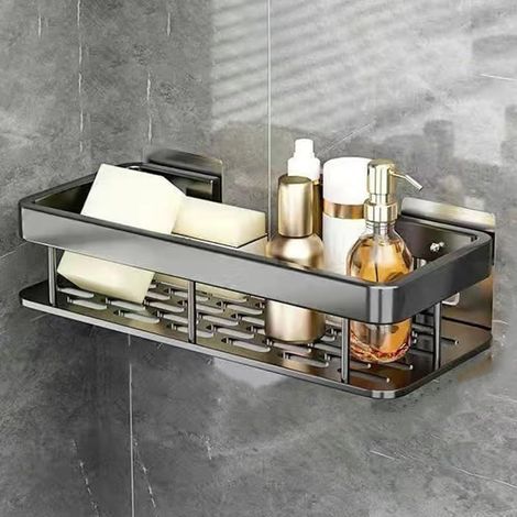 Wandregal mit Saugnapf – Aufbewahrungsorganizer für Badezimmer, Toilette, Waschtisch und Küche (ohne Bohren) (1/5)