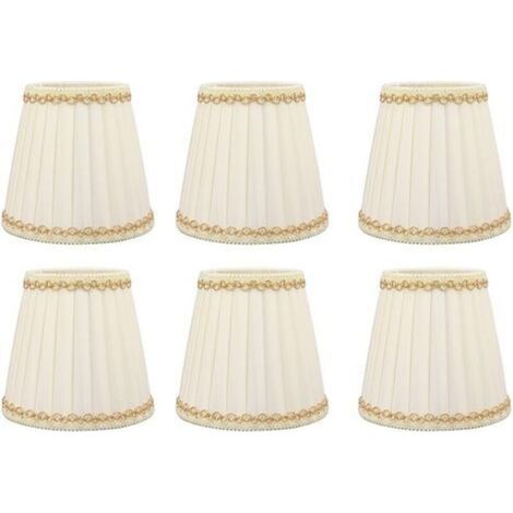 Lot de 6 petits abat-jours en tissu Installation à clipser Dimensions 9x14x13cm Pour ampoules E14 Style moderne pour bureau et salon (1/5)