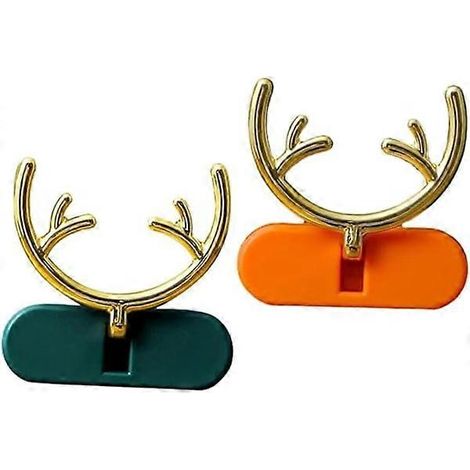 Filiyano-Lot de 4 crochets en forme de bois de cerf pour accrocher une chaussette de Noël (décoration orignal, jeu de mots) (1/5)