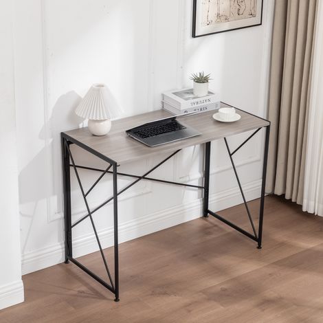 Bureau Pliable 99x50x75 cm – Montage Rapide 8s – Table d’Ordinateur Gain de Place – MDF Résistant et Imperméable – Pour Bureau, Chambre, Salon (1/5)