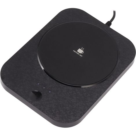 Chauffe-tasse électrique à 3 vitesses avec arrêt automatique, chauffage rapide et port USB pour lait, café et autres boissons (noir). (1/5)
